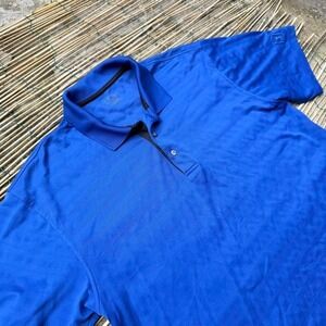 PGA Tour Men's Blue Striped Golf Polo Shirt Size XL Performance